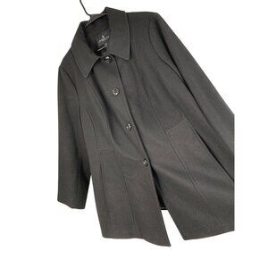 London Fog Womens Black Pea Coat Size 2X RY10372 Wool Blend EUC